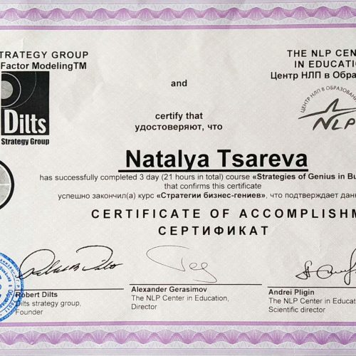 Стратегии бизнес-гениев Дилтс Царева НВ